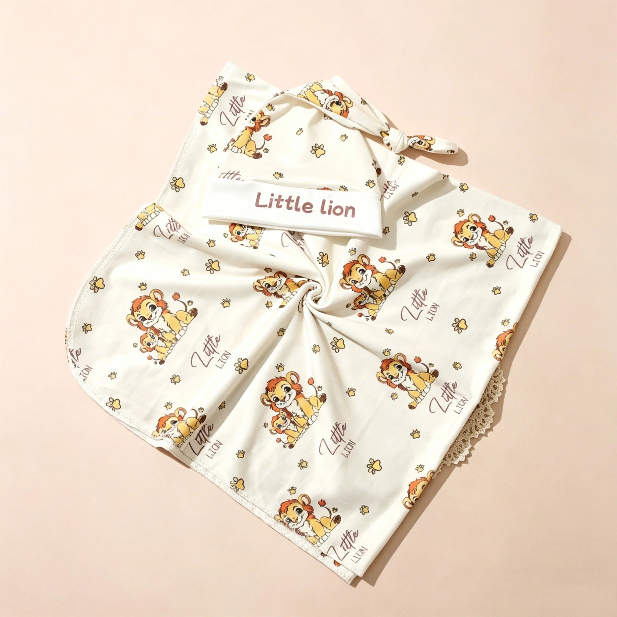 Newborn Photography Swaddle Wrap with Hat