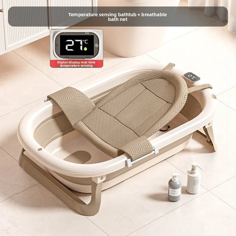 Smart Foldable Baby Bathtub with Temperature Display