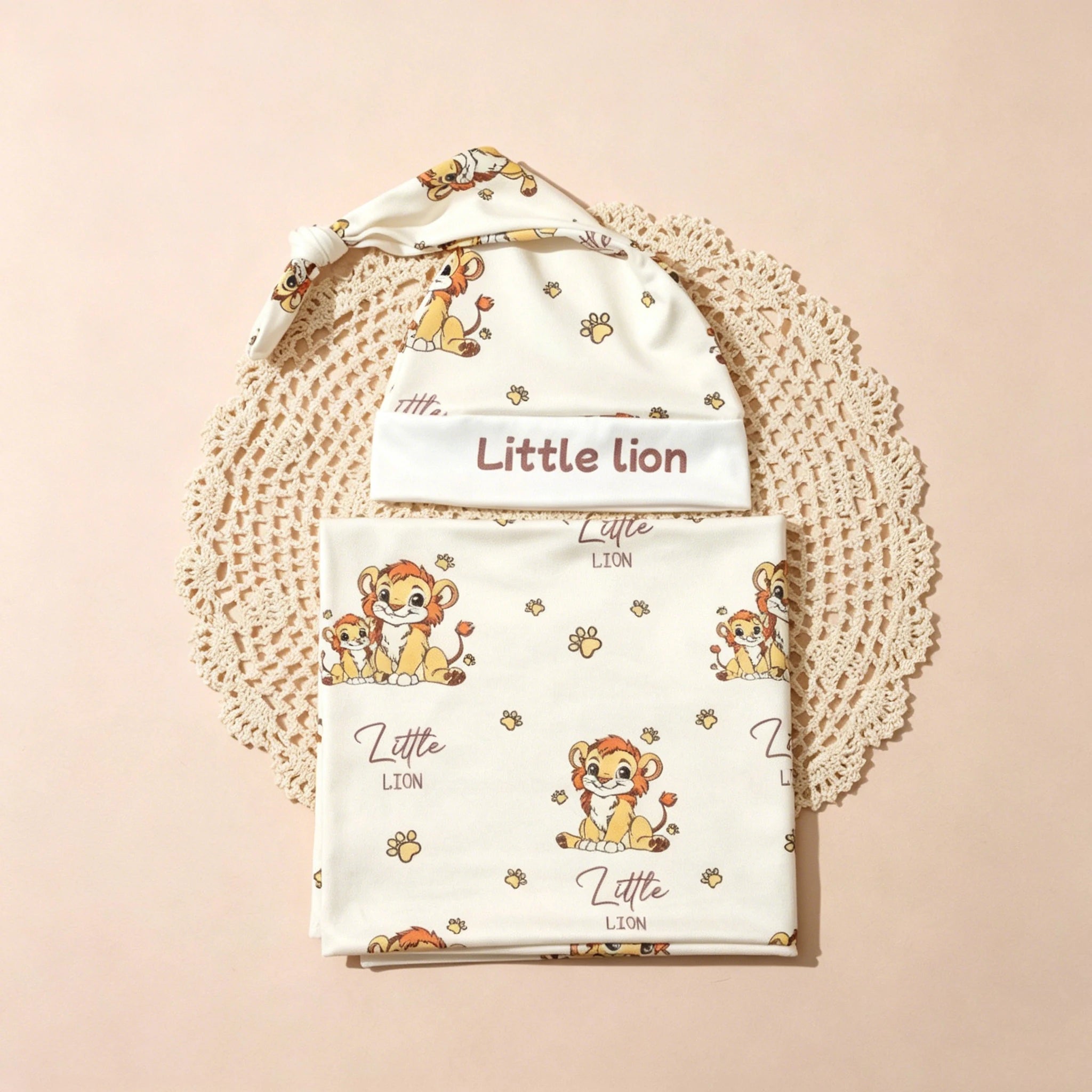 Newborn Photography Swaddle Wrap with Hat