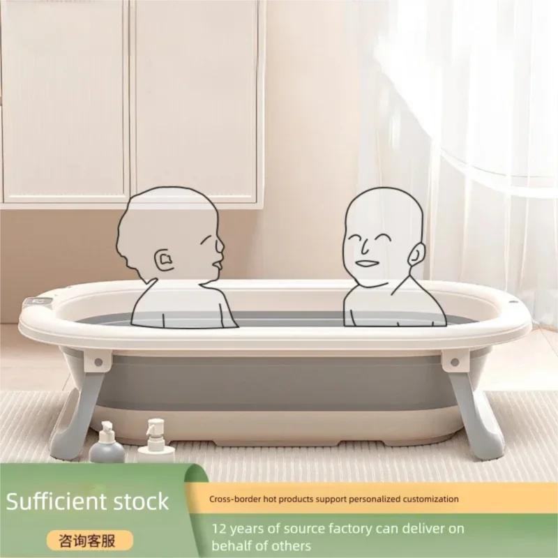 Smart Foldable Baby Bathtub with Temperature Display
