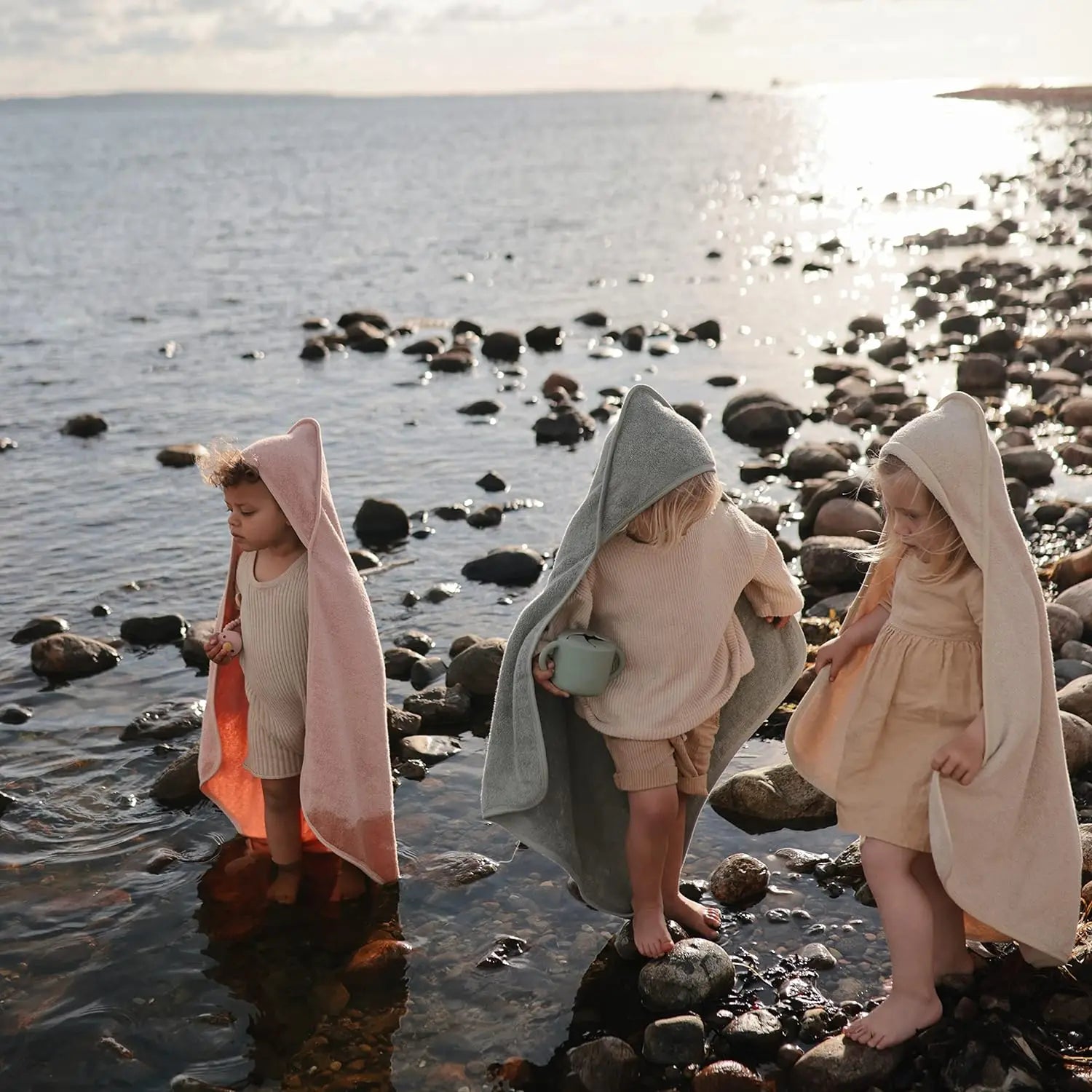 Animal Face Hooded Towel (Coral Velvet)