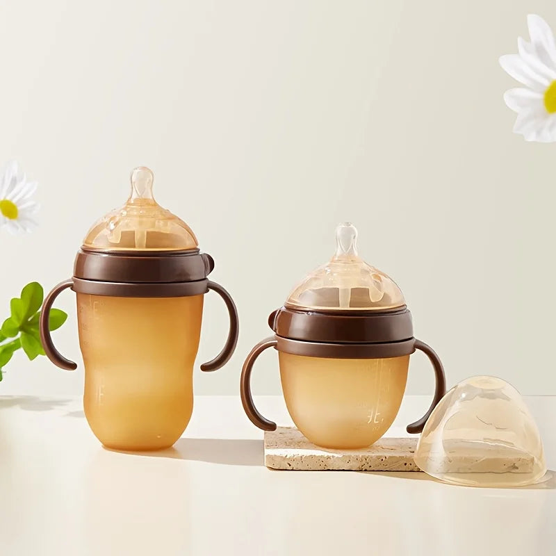 Baby Feeding Bottle 150ml (Brown, with Handle)