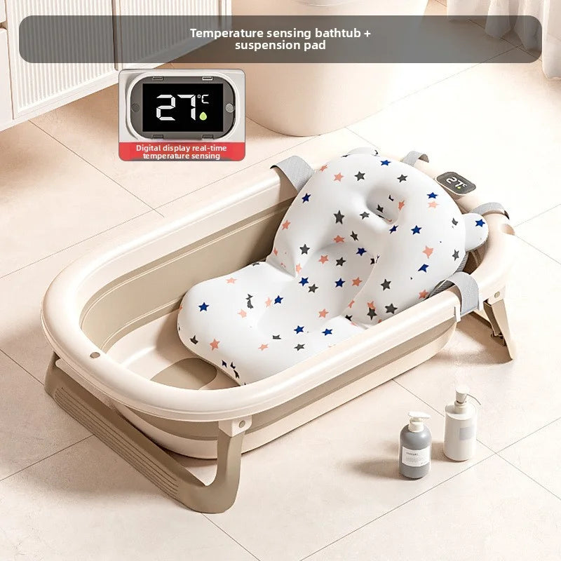 Smart Foldable Baby Bathtub with Temperature Display