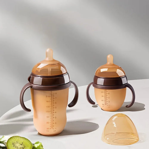 Baby Feeding Bottle 150ml (Brown, with Handle)