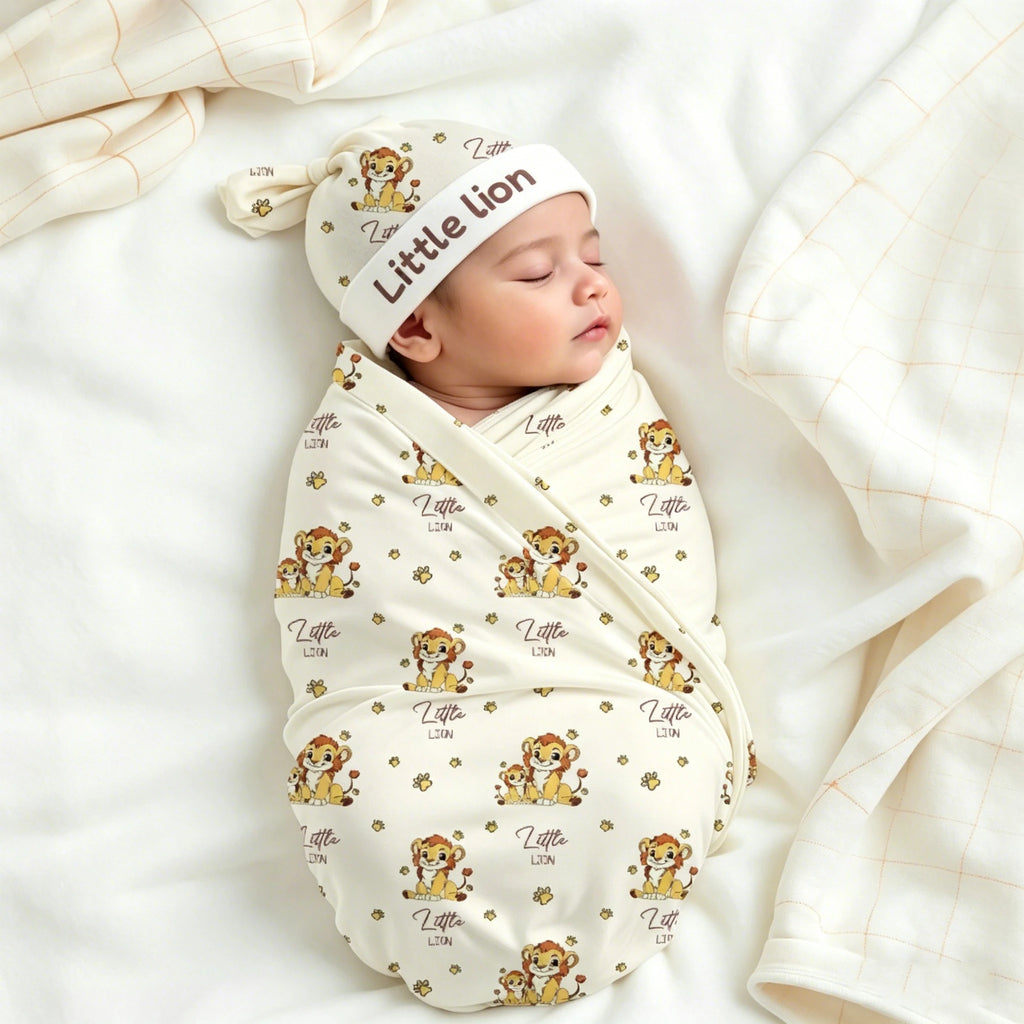 Newborn Swaddle Blanket with Hat