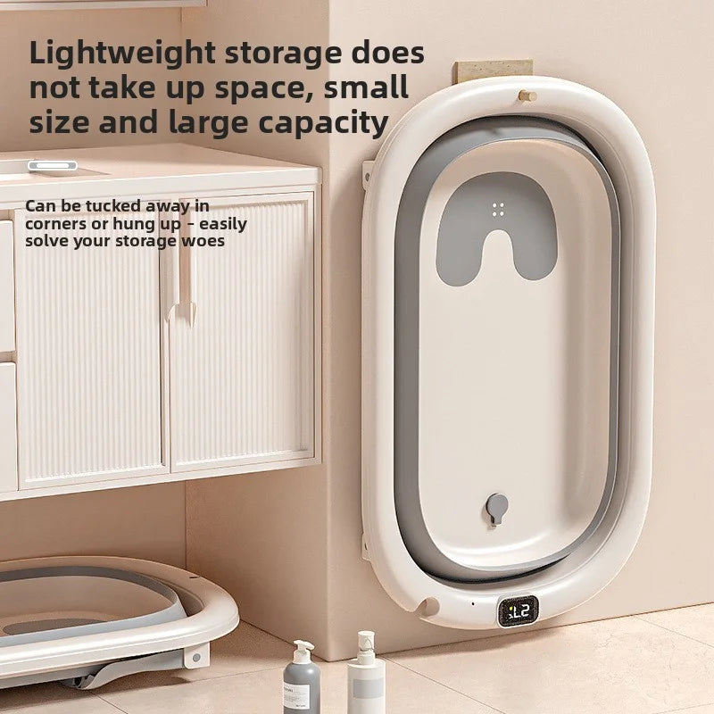 Smart Foldable Baby Bathtub with Temperature Display