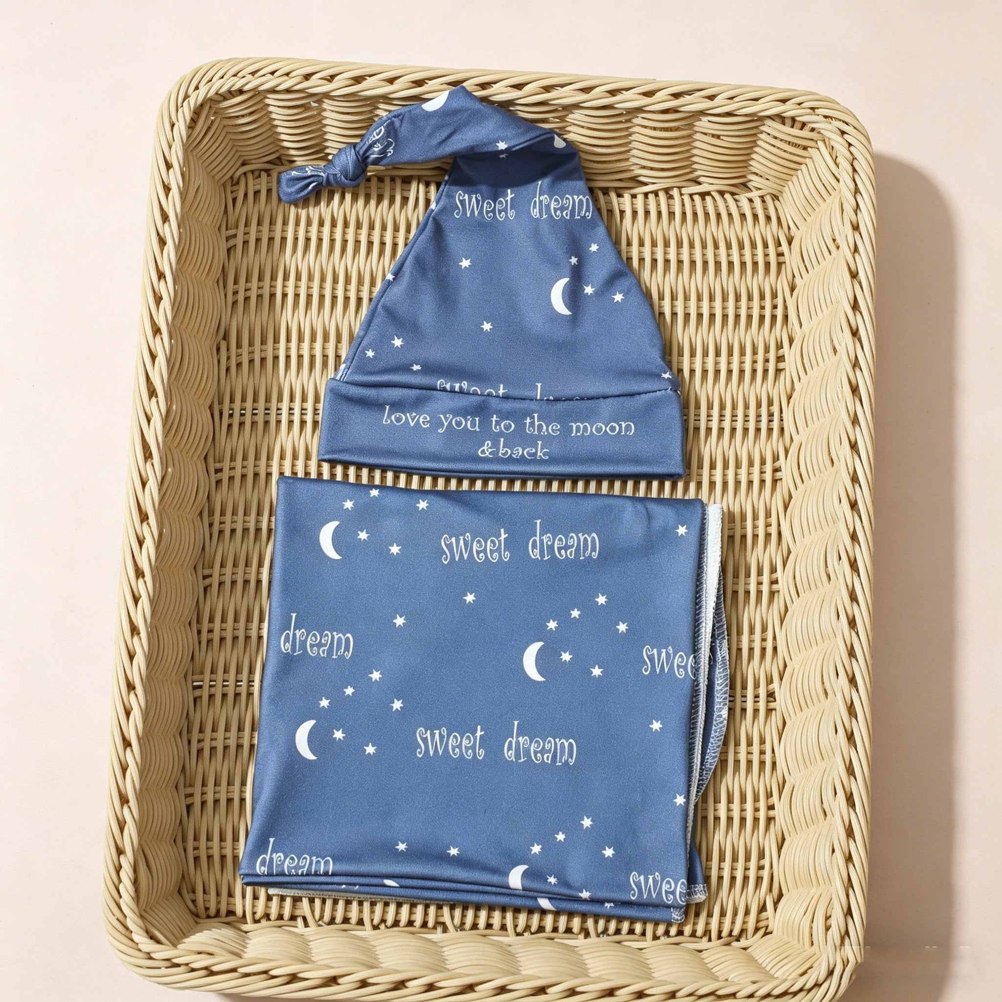 Newborn Photography Swaddle Wrap with Hat
