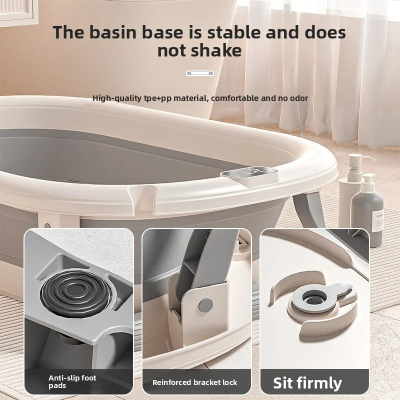 Smart Foldable Baby Bathtub with Temperature Display