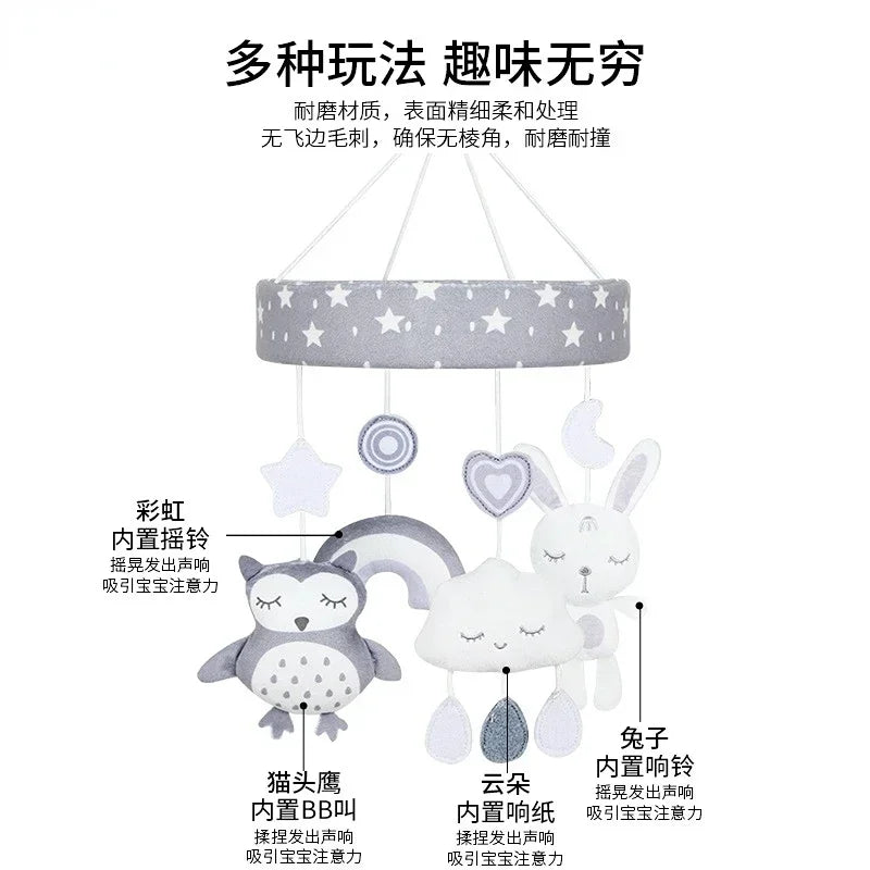 Nordic Cartoon Animal Crib Mobile Rattle